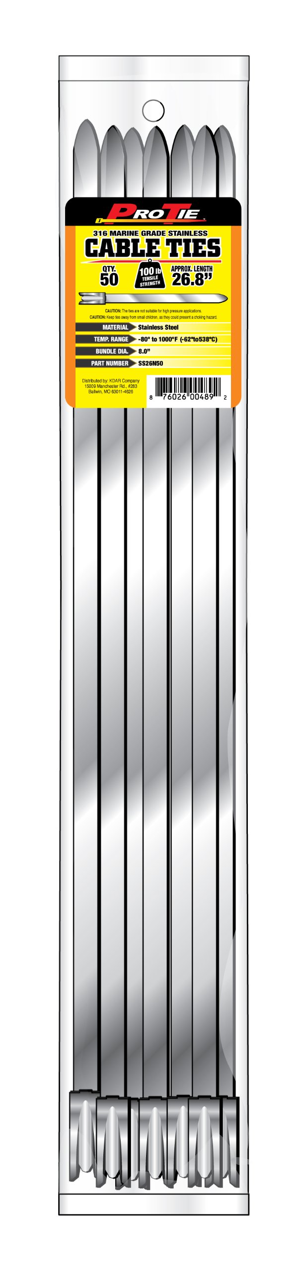 Pro Tie stretta in acciaio INOX fascette, SS26N50