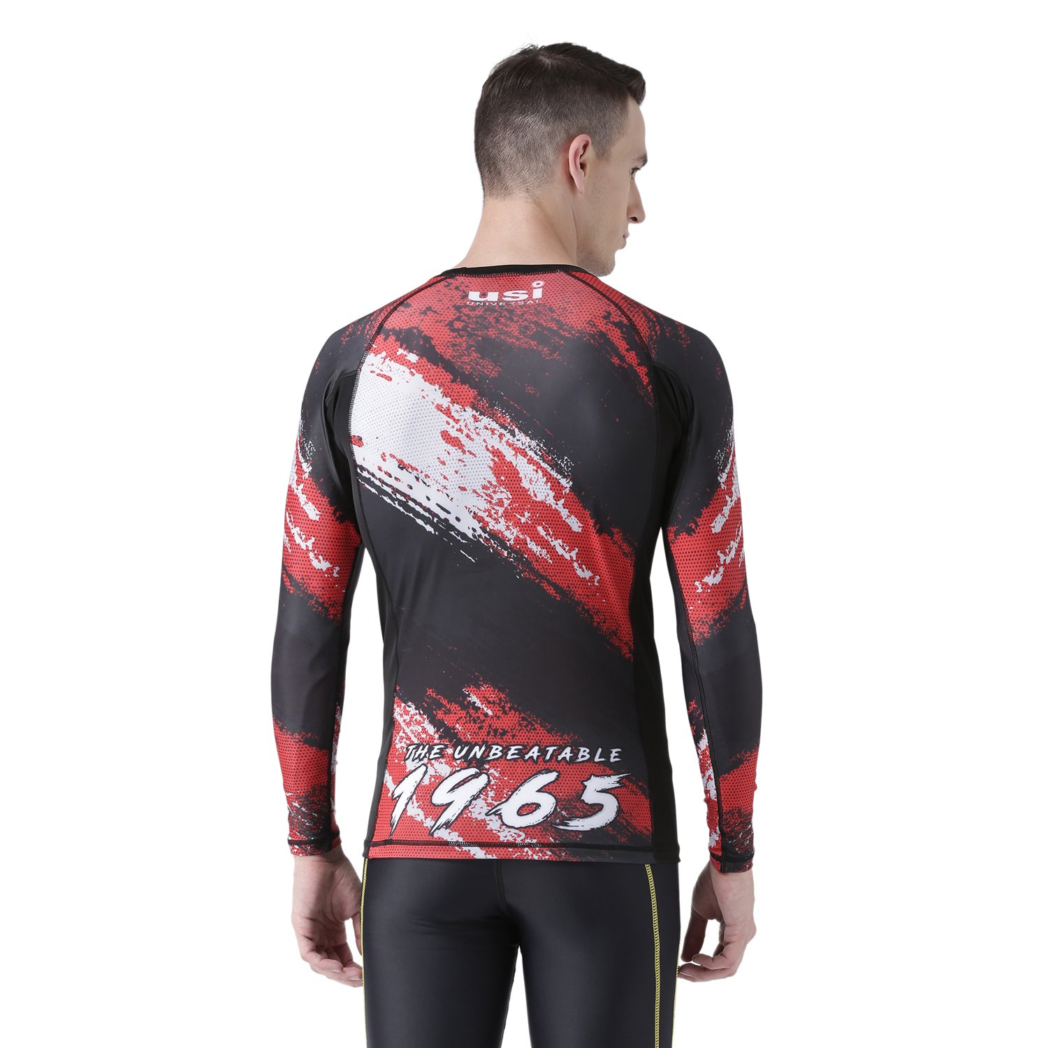 USI Universal Rash Guard for Gym, Running, Cycling, Swimming, Cricket, Basketball | Rashguard Swimming Costume for Men | Rash Guard for Man (Medium, Red) 1