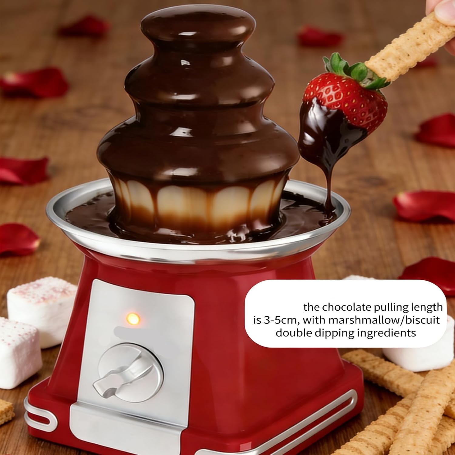 3-Tier Chocolate Fondue Fountain, 1.8l/60.86oz Automatic Stainless Steel Chocolate Fountain, 2026 New 3 Tiered Waterfall Electric Machine, Disassembly for Dipping Fruit Marshmallow (1pcs)