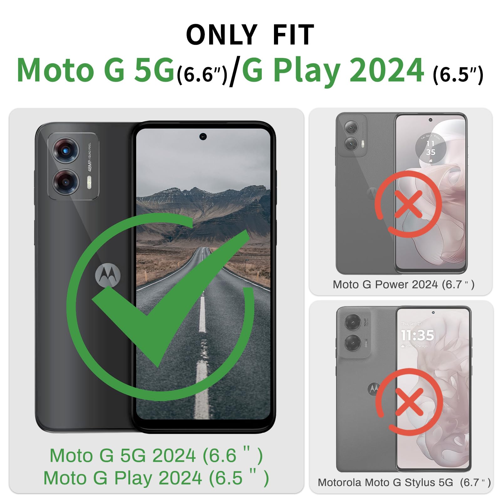 SUANPOT for Motorola Moto G 5G 2024/G Play 2024 Wallet case with RFID Blocking Credit Card Holder,Flip Book PU Leather Protective Cover Women Men for Moto G 5G 2024/G Play 2024 Phone case Light Brown