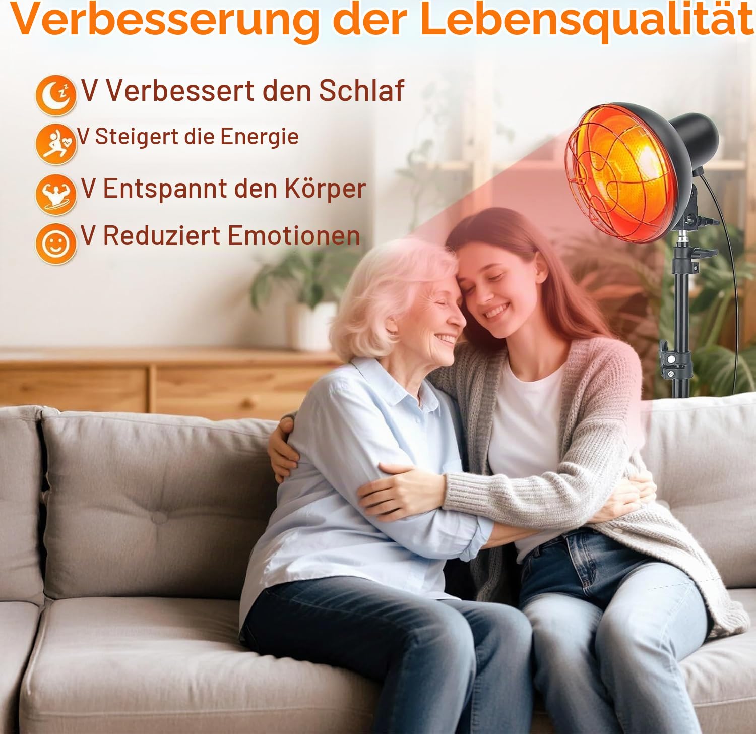 Rotlichtlampe 150W, Einstellbare Temperatur & Timer