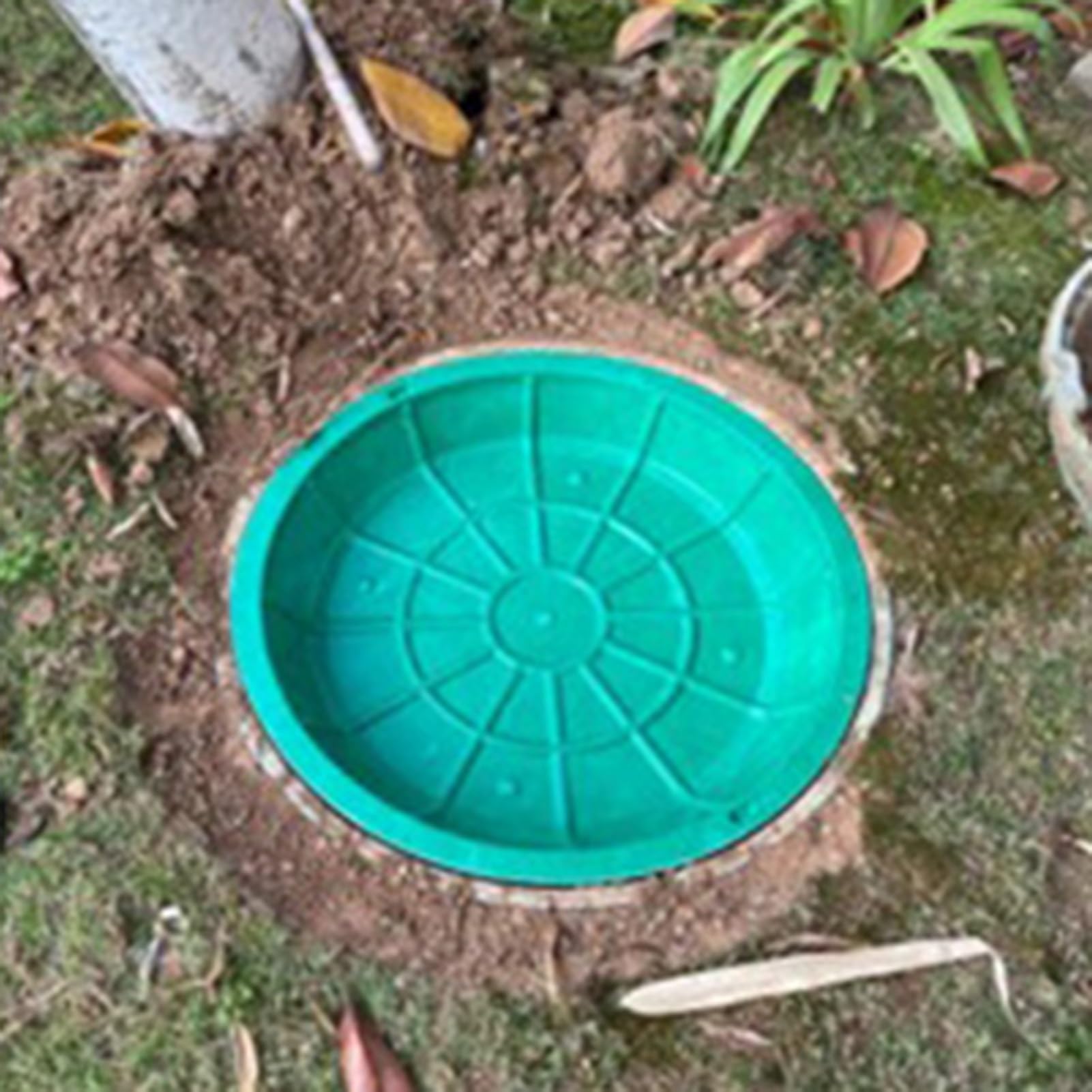 Couvercle De Siphon Encastré pour Gazon, Couvercle De Regard Rond Et Cadre Invisibles, Couvercles De Grand Bassin Encastrés pour Siphon De Jardin(Green-2PCS,60x12cm)