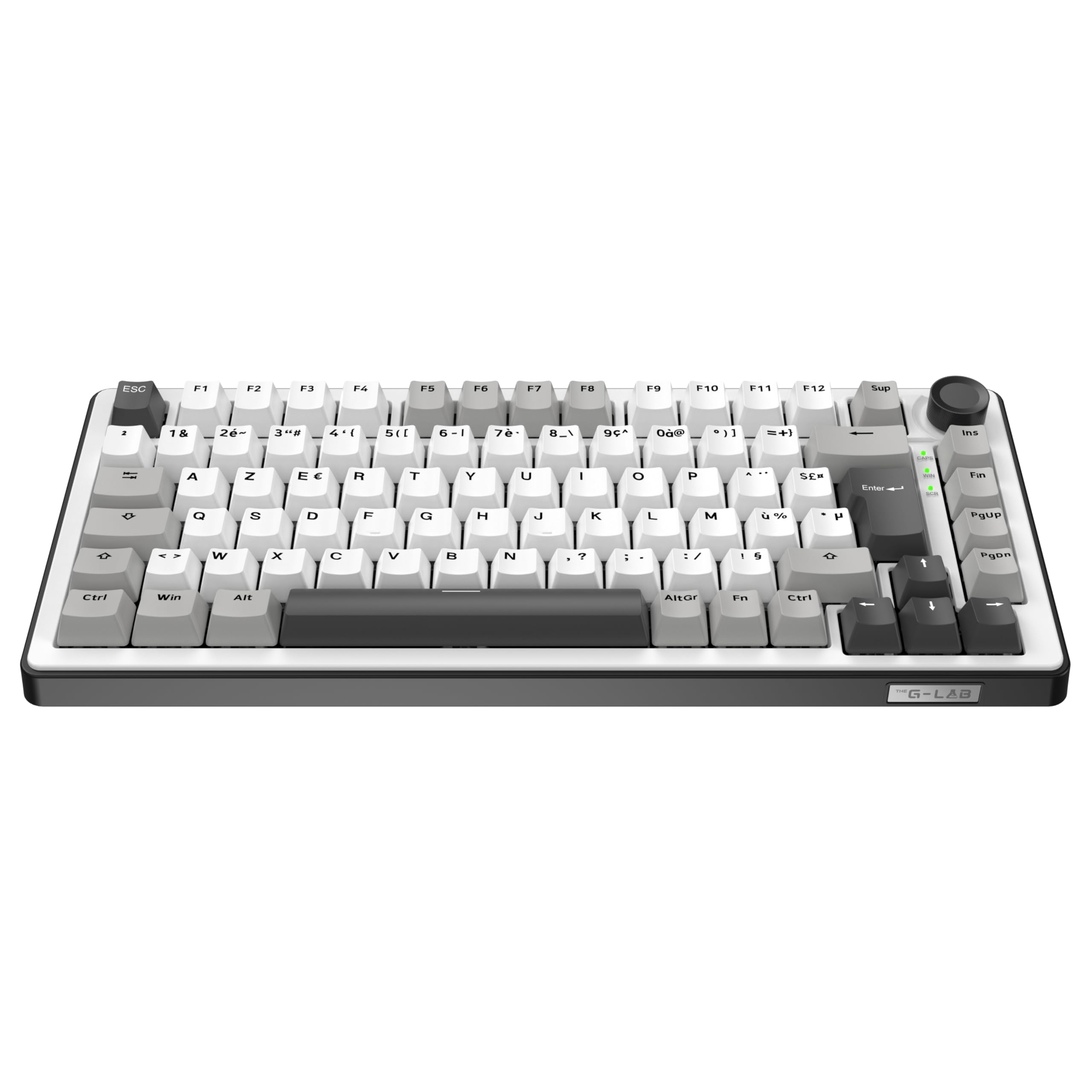 The G-​Lab KEYZ Elite 300 WG - Clavier Gamer sans Fil TKL, Tri Mode 2.4 Ghz/​Bluetooth/​Filaire - Clavier Mécanique Hot Swap, Switch Pré-​lubrifié, Gasket 5 Couches, RGB+​Macro - AZERTY FR - Windows/​Mac