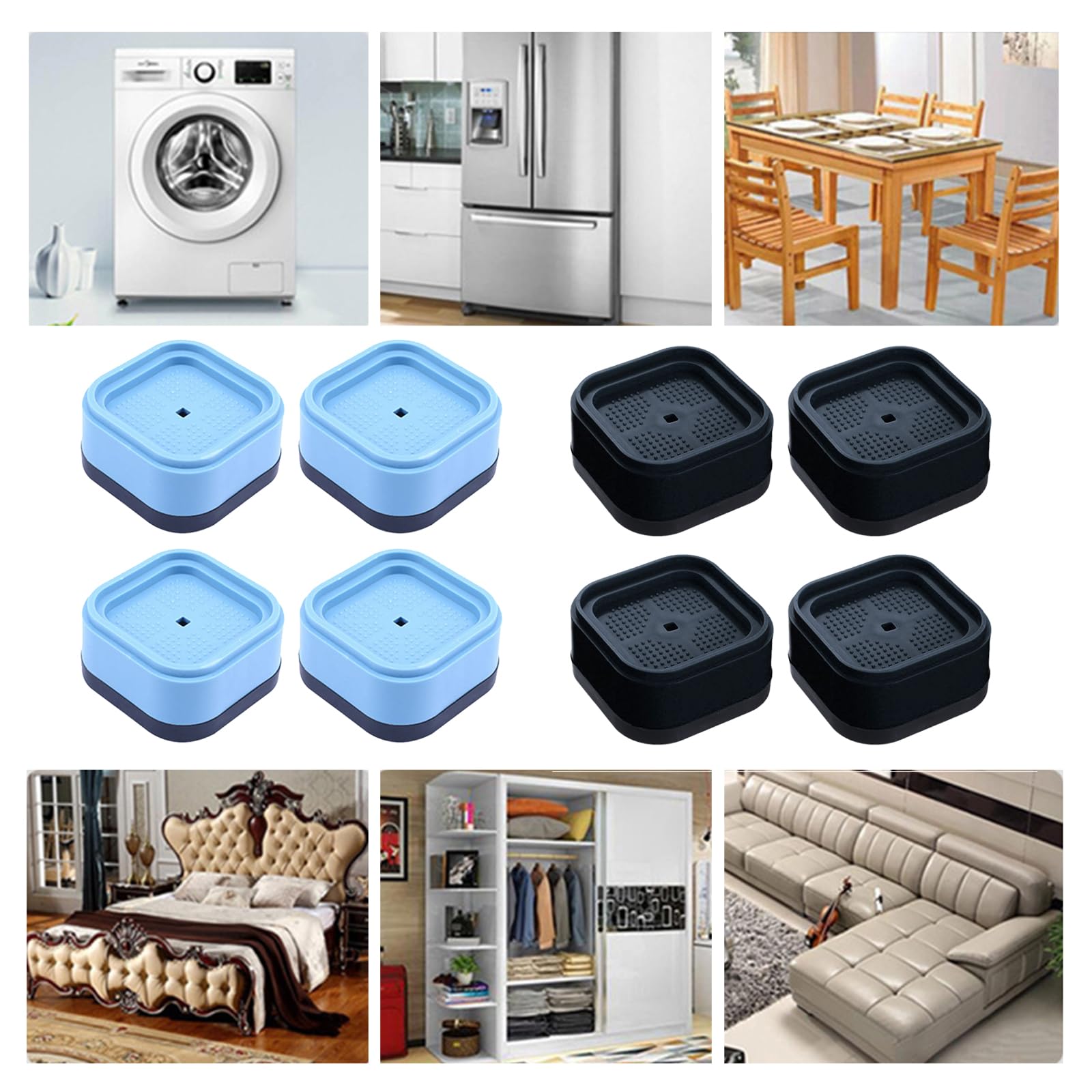 Möbelheber-Set – 4 Stück, Höhenverstellbar & Rutschfest, Für Betten, Sofas, Waschmaschinen & Mehr