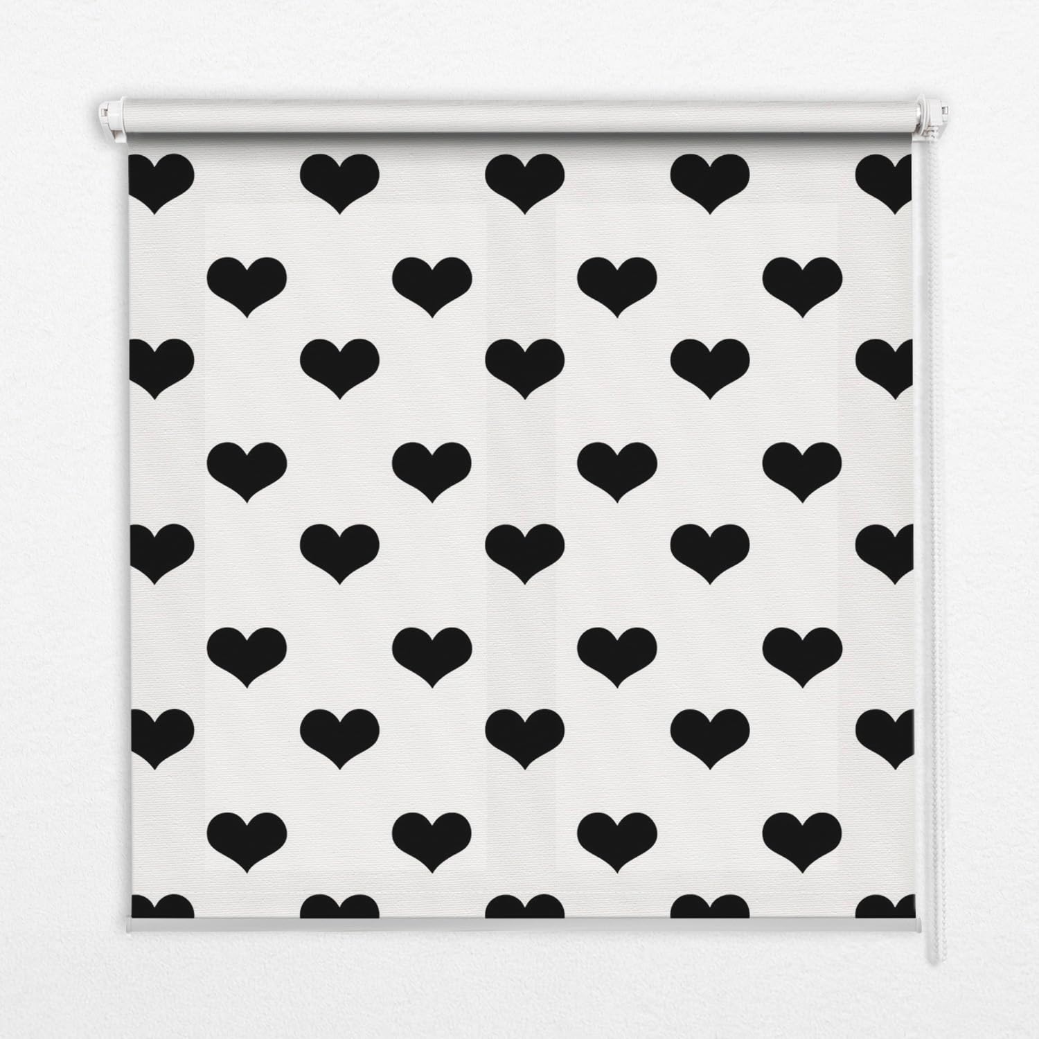 Store enrouleur banne sans perçage Tulup 50x50cm en toile perméable haut de gamme motif coeurs