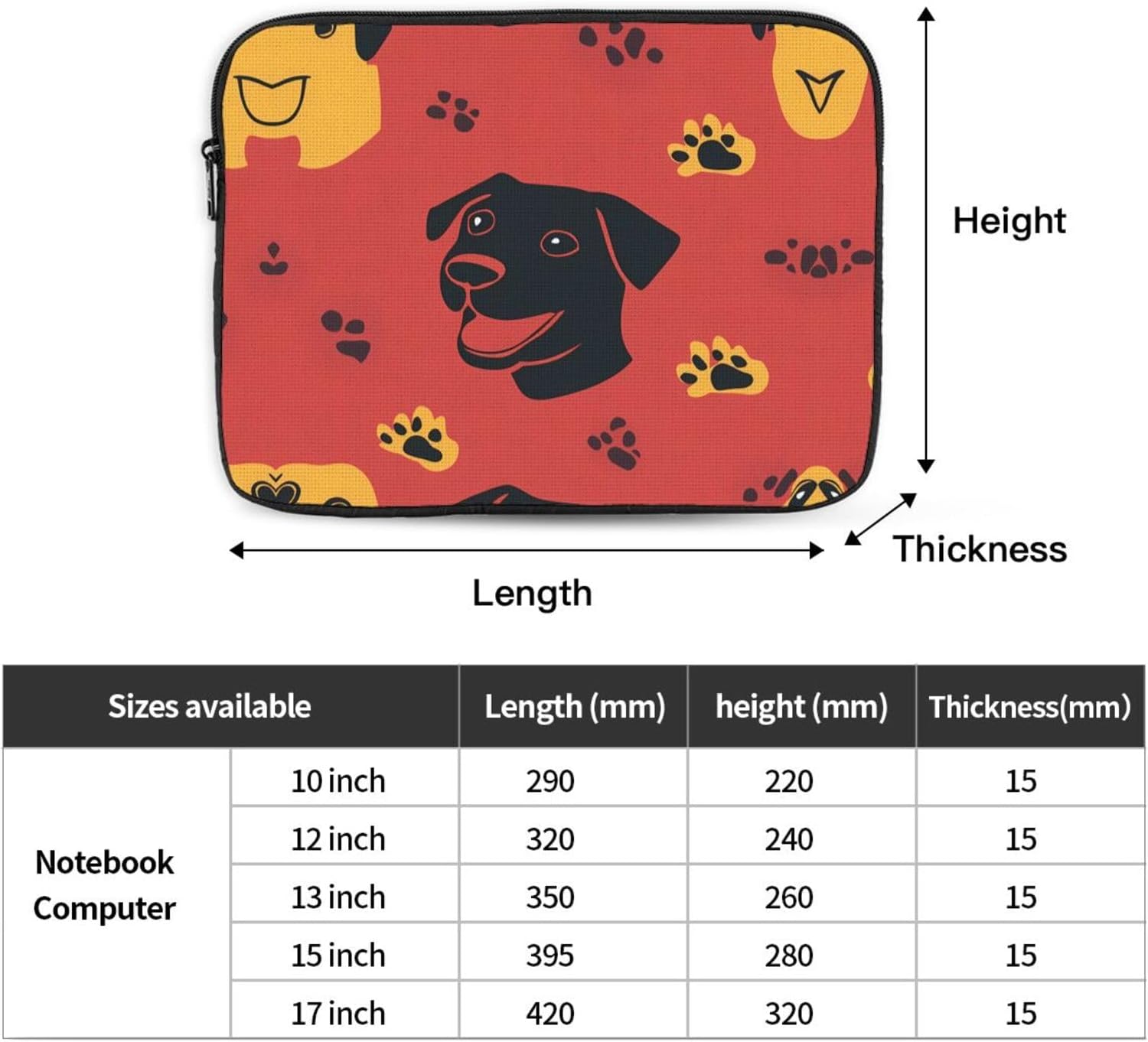 Close-up of a Dog's Head with a Solid Background Printed 13 inch Laptop Case, Business/Office Commuter Laptop Case image 4
