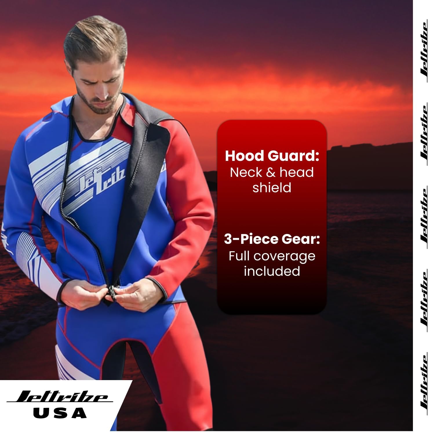 Jettribe Pivot 2 Piece Wetsuit Set | 2mm Neoprene | John & Hooded Jacket