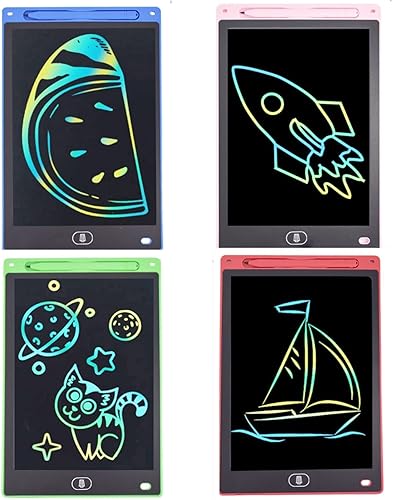 Paquete de 4 tabletas de escritura LCD para niños, tablero de escritura electrónico, juguetes educativos de aprendizaje para niños pequeños de 3