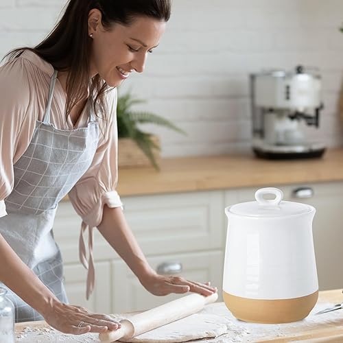 Miniatura 2 de Hasense Tarro de almacenamiento de alimentos de cerámica, recipiente grande de cocina de 88 onzas con tapa, recipientes herméticos de almacenamiento