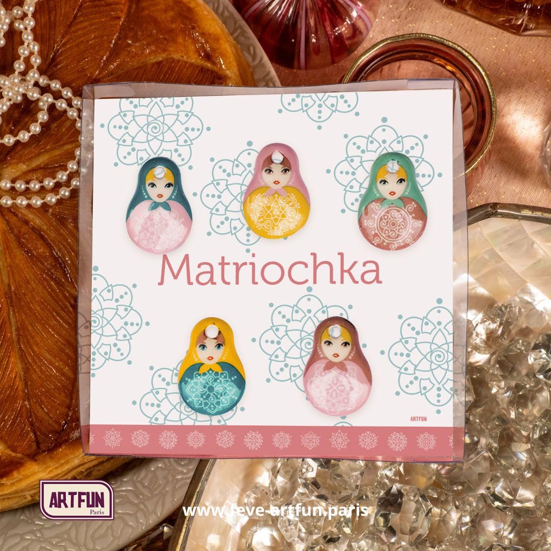 ARTFUN Coffret de FEVES Galette des Rois Porcelaine Matriochka pour Une Epiphanie Premium