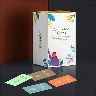 SIGNEX PRINT MEDIA 100 Positive Affirmation Cards with Thought-Provoking Questions – Daily Self-Care, Mindfulness & Medita... Price In India