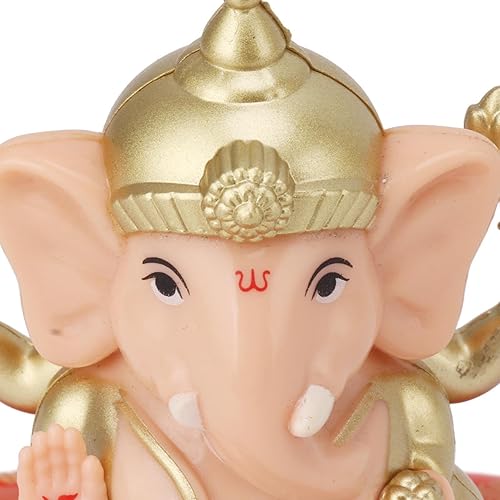 Miniatura 4 de Indian Ganesh Idol - Decoración para tablero de instrumentos de automóvil, estatua hindú de Ganesha, elefante, dios, con energía solar, decoración