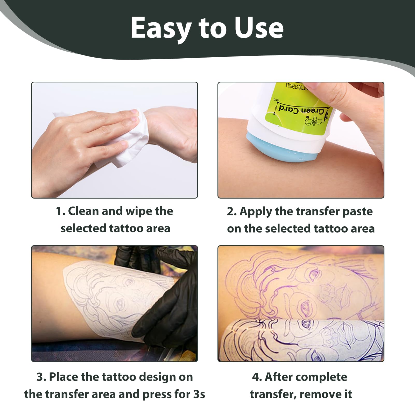 Crema de Transferencia de Tatuaje, Gel para Plantillas Tattoo Transfer Cream (51g)