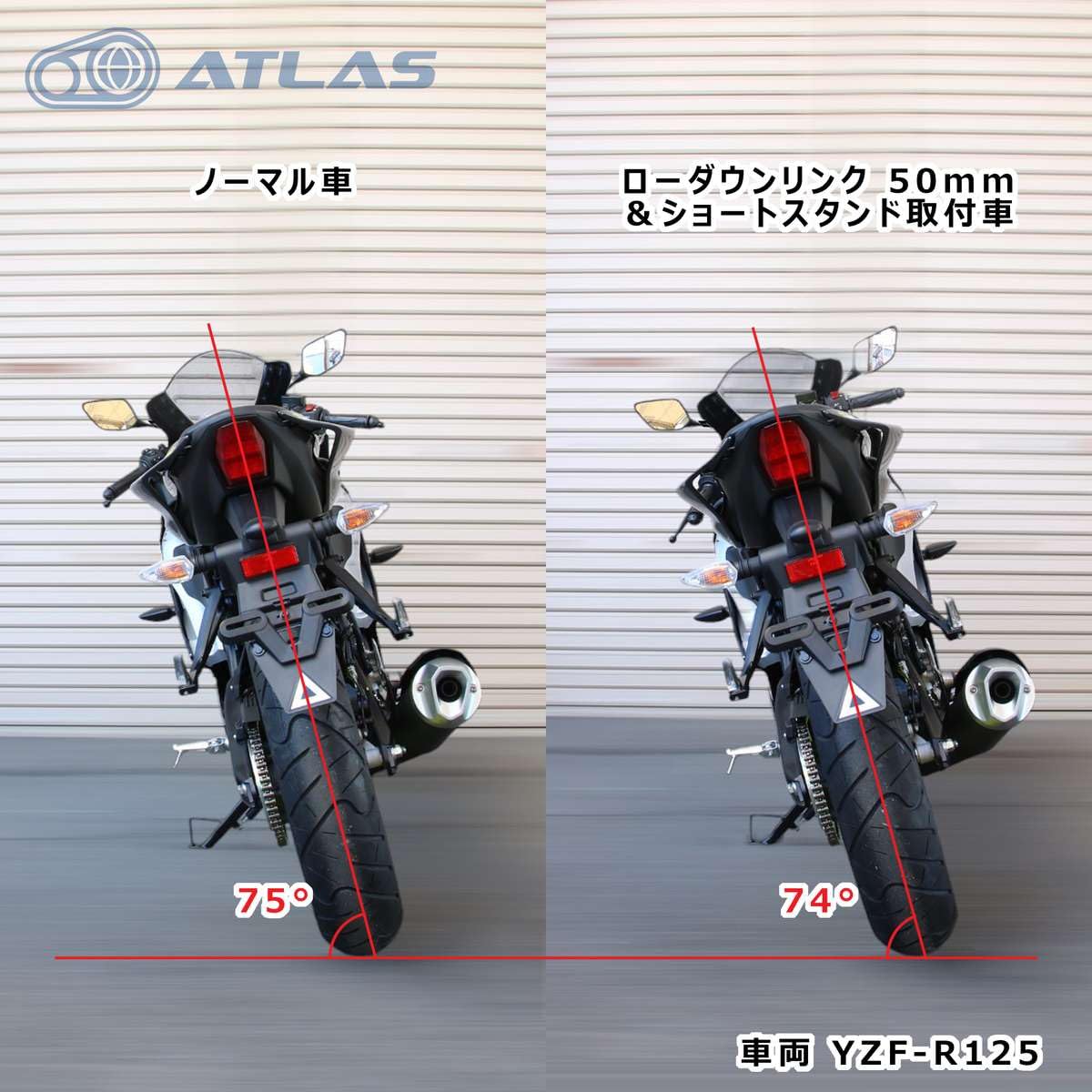 Nmax125 スーパーローダウンリアショック ショートサイドスタンド セット Nmax125 スーパーローダウンリアショック ショート