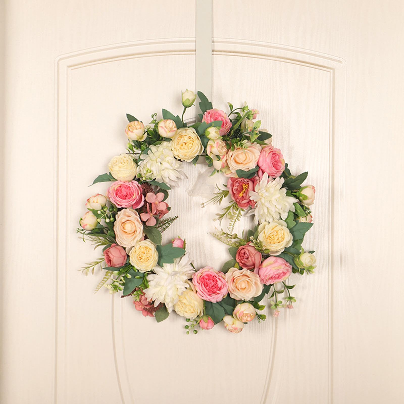 Ghirlanda Rotonda di Fiori Artificiali Realistici da 40 Cm