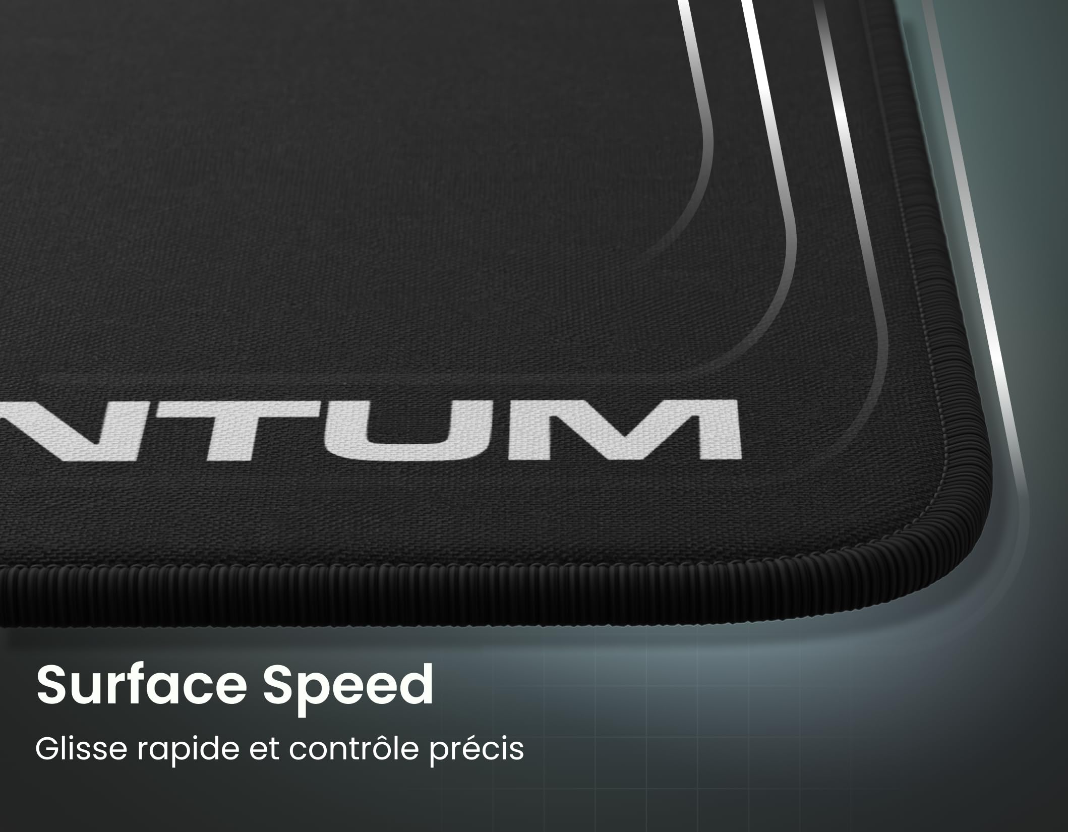 Phantum Quasar - Tapis de Souris Gaming 490x420 mm - Surface en Cloth Haute Performance - Base PORON Japonais Antidérapante - Glisse Rapide (Speed) & Contrôle Précis (Dark)