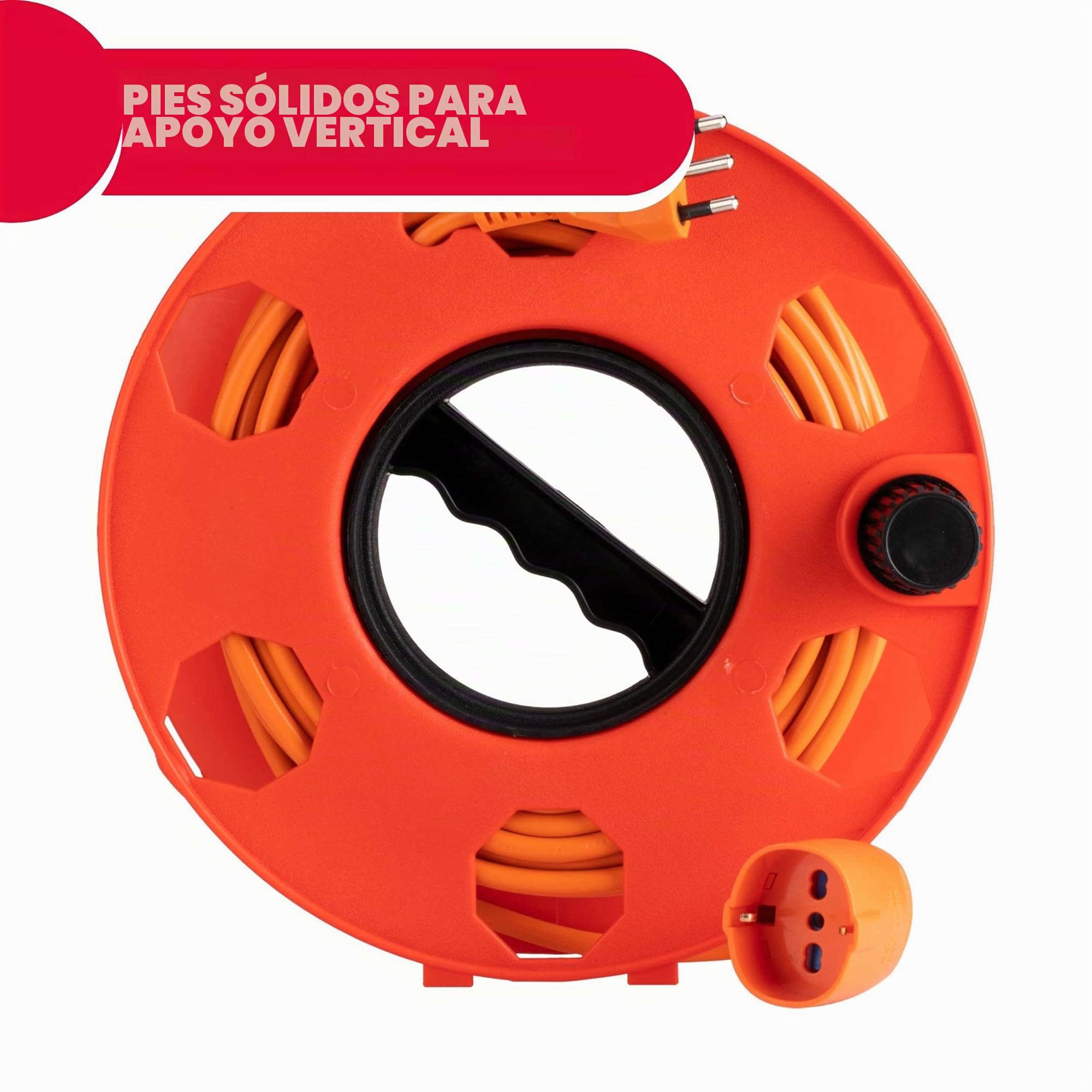 POLY POOL PP2603 Rodillo Carrete de Cable Profesional ROLLY, para Prolongadores Eléctricos, Cuerdas, Tubo Flexible, Adecuado para Cortacésped.