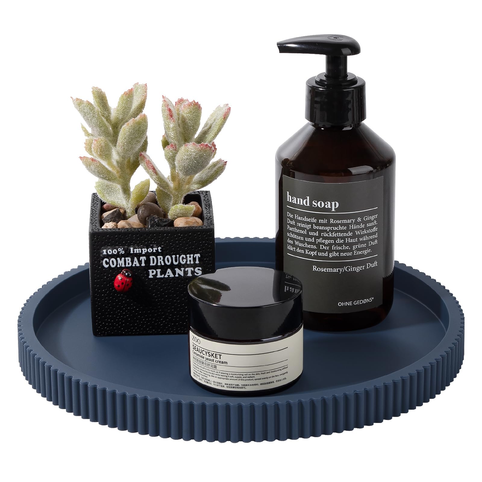 Silicone Bathroom Tray - Black Perfume Organizer -11