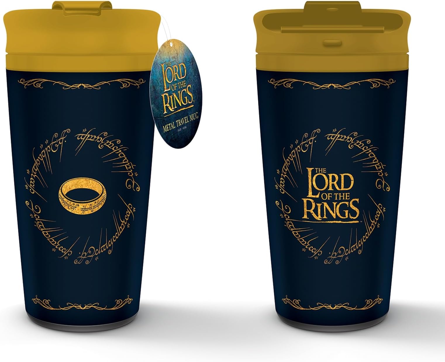 Pyramid International Lord of the Rings Travel Coffee Mug (The Ring Design) 16oz Metal Insulated Travel Coffee Mug, Lord of the Rings Gifts for Men and Women - Official Merchandise