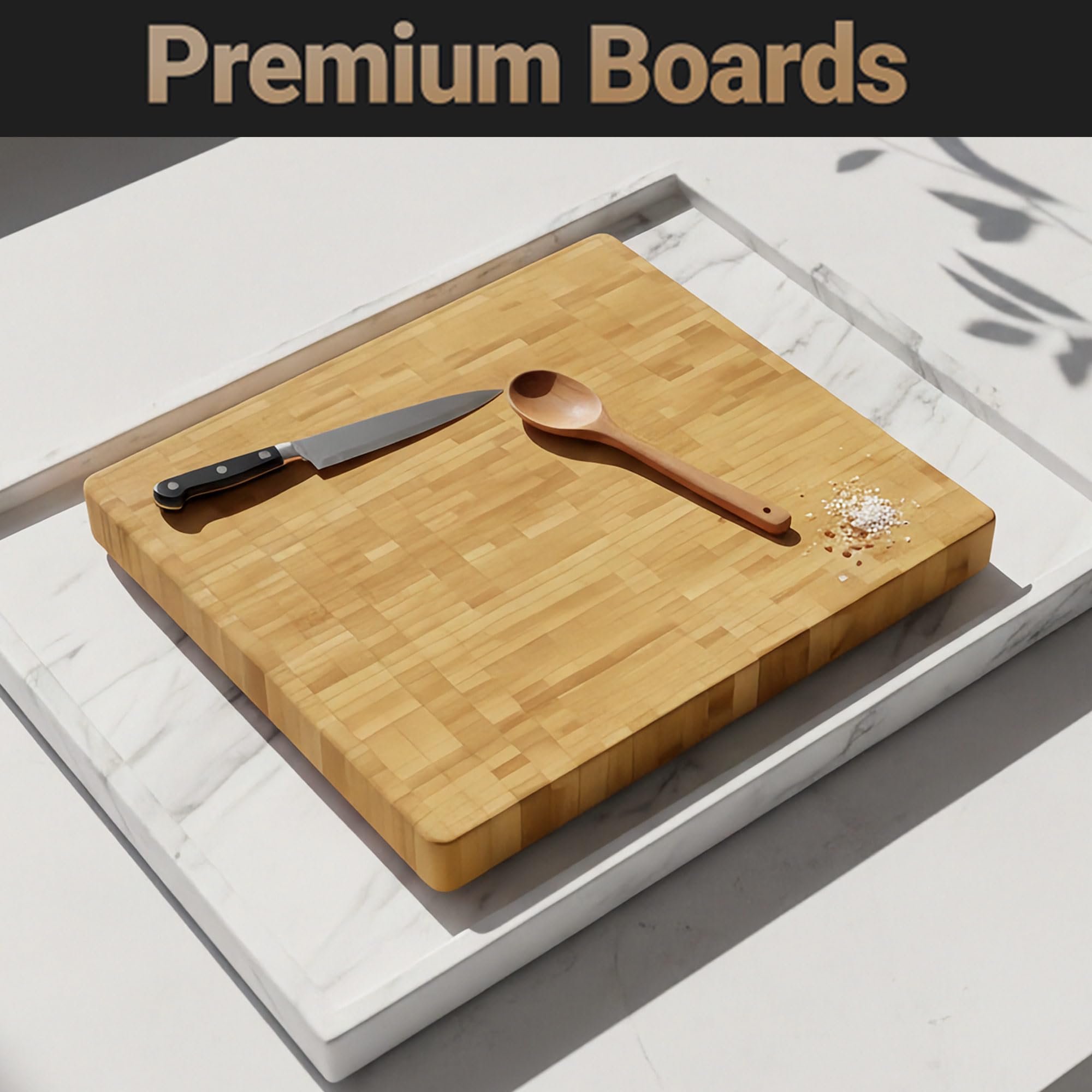 Deluxe Board XL, großes Profi-Schneidebrett aus massivem Bambusholz, 60 x 45 x 5 cm, 8.0 kg