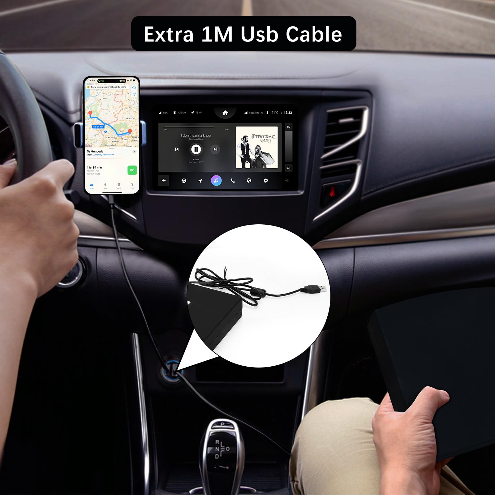 Interfaccia USB 2.0 Autoradio CD/Dvd Dish Box Player Stereo Esterno per Auto con Telecomando,per Interfaccia Stereo Connessione USB Lettore di Navigazione GPS,Auto/Computer Portatile,Plug and Play (A)
