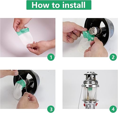 Miniatura 4 de 20 unidades de manto de linterna de propano para linterna de gas manto de luz de propano para acampar al aire libre linterna natural (20 piezas)