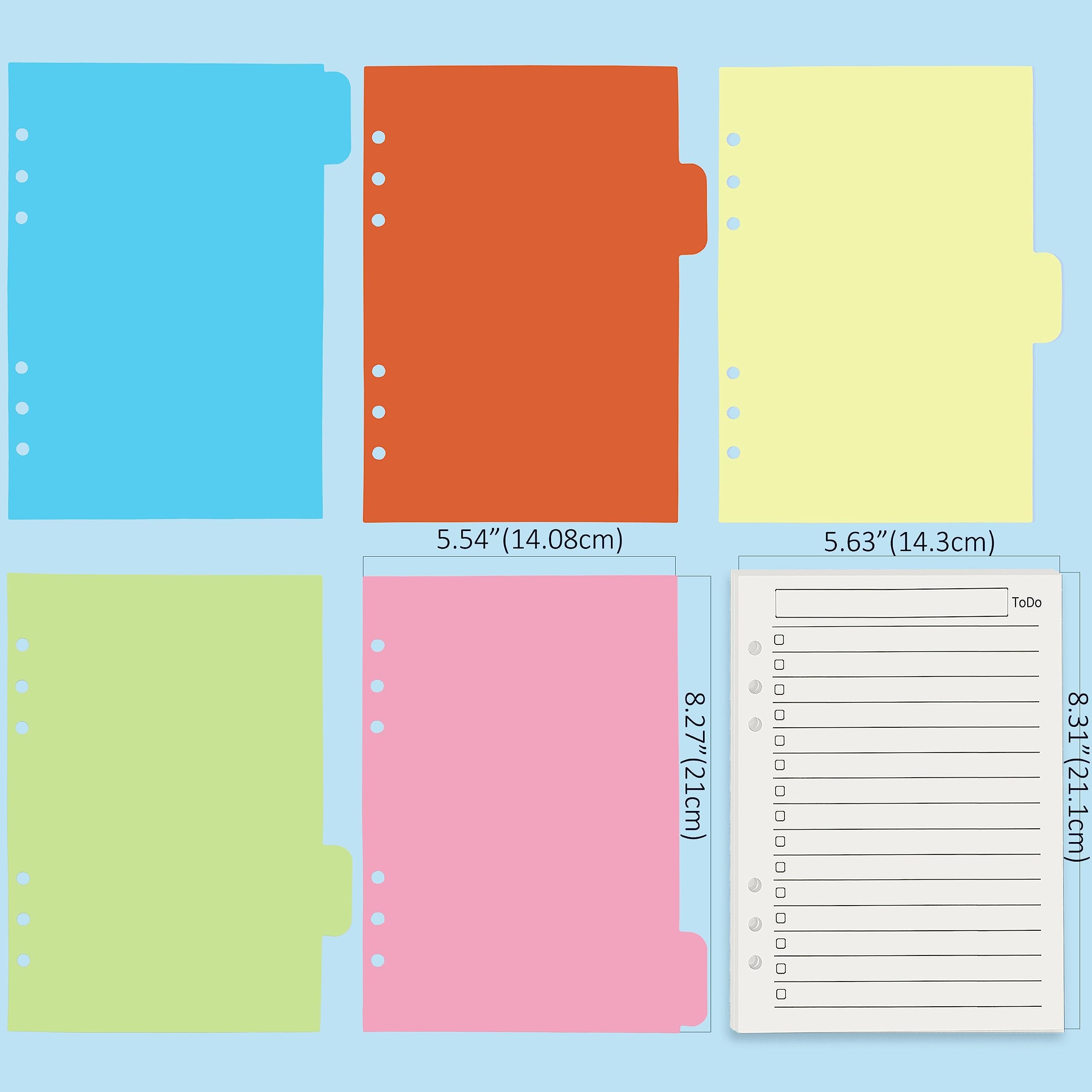 Harphia A5 6 Holes Binder Refill Value Set, 90 Sheets Loose Leaf Paper with Stickers and dividers - Image 4