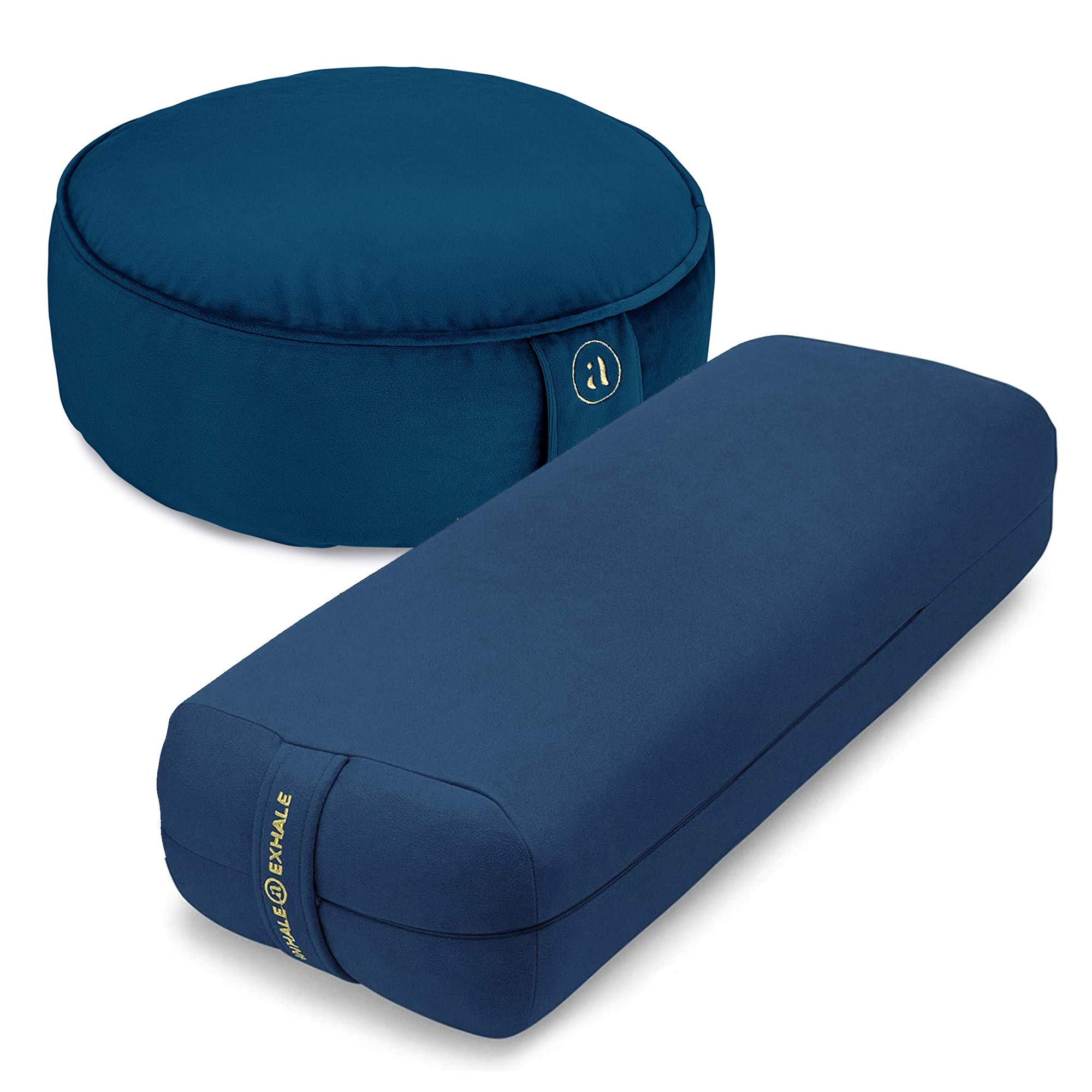 AJNA Buckwheat Meditation Cushion and Yoga Bolster Pillow - Set of 2