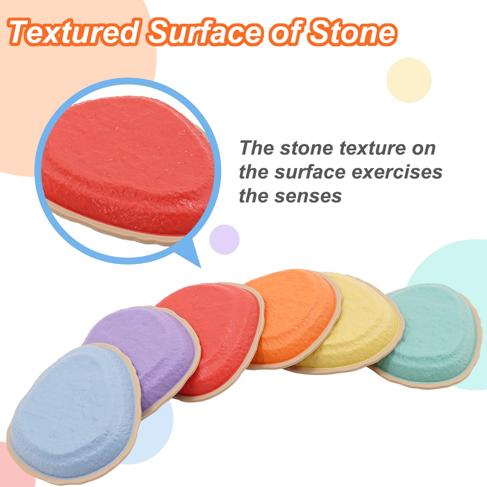 Kids Balance Stepping Stones 6PCS Stackable Balance Blocks Non-Slip Stepping Stone Toy Indoor Outdoor Play Equipment Balances Beam Game for Obstacle Course Sensory Play for Children and Toddlers - Image 4