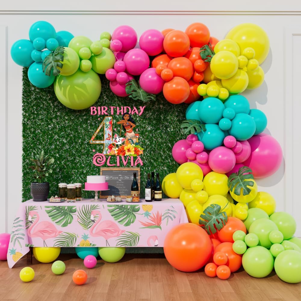 Beaumode Tropical Balloon Arch Garland Kit for Summer Pool Splish Splash Party Cartoon Princess Birthday Girl Bridal Shower Girls Aloha Hawaiian Luau