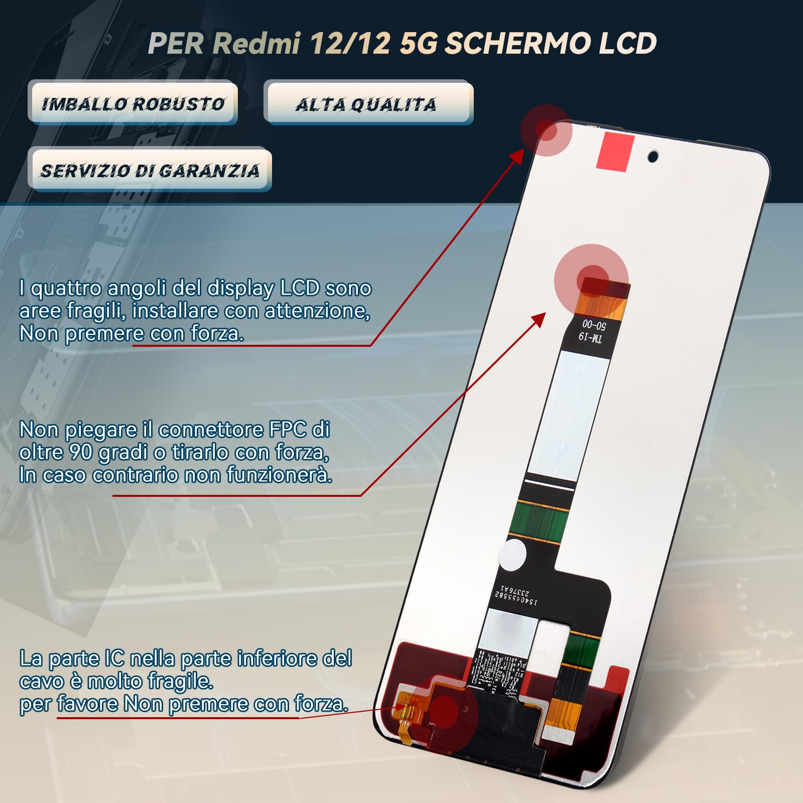 RongZy Schermo LCD per Xiaomi Redmi 12 Sostituzione Display per Xiaomi Redmi 12 5G Digitizer Assembly Vetro di Ricambio Touch Screen con Strumenti(6.79", Nero)