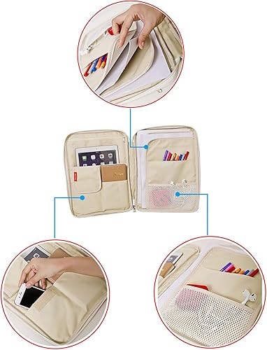 Miniatura 5 de El-fmly Documento A4 Bolsa Estuche Impermeable Organizador Portafolio Oficina Viaje Cremallera Multi-Función Bolsa