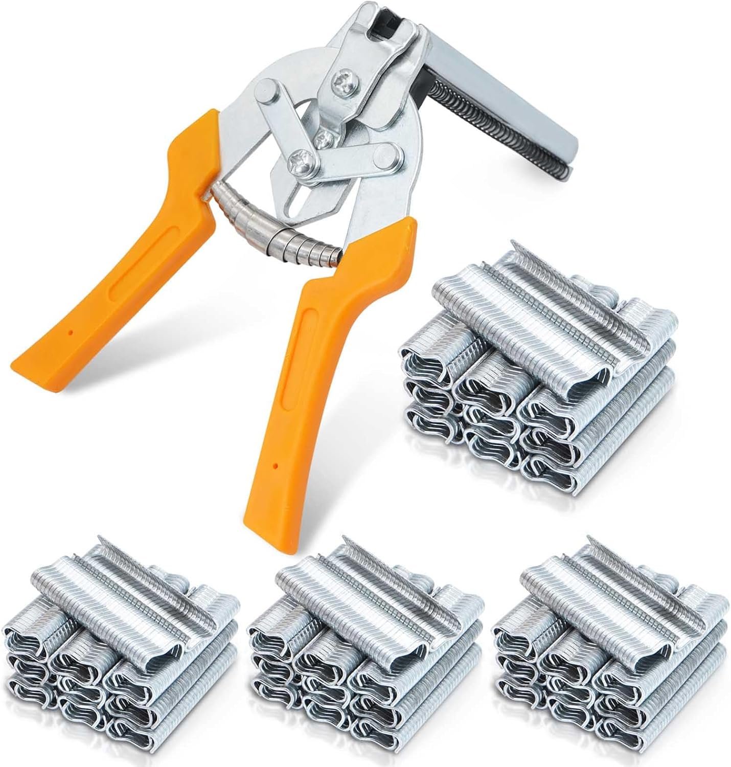 ZHEQOGZH Type M Nail Ring Pliers for Fencing with 2400pcs M Clips, Hog