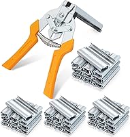 Vista 10 de Alicates de anillo de uñas tipo M para esgrima con 2400 clips M, kit de alicates de anillo de cerdo, herramienta de mano de reparación de tapicería