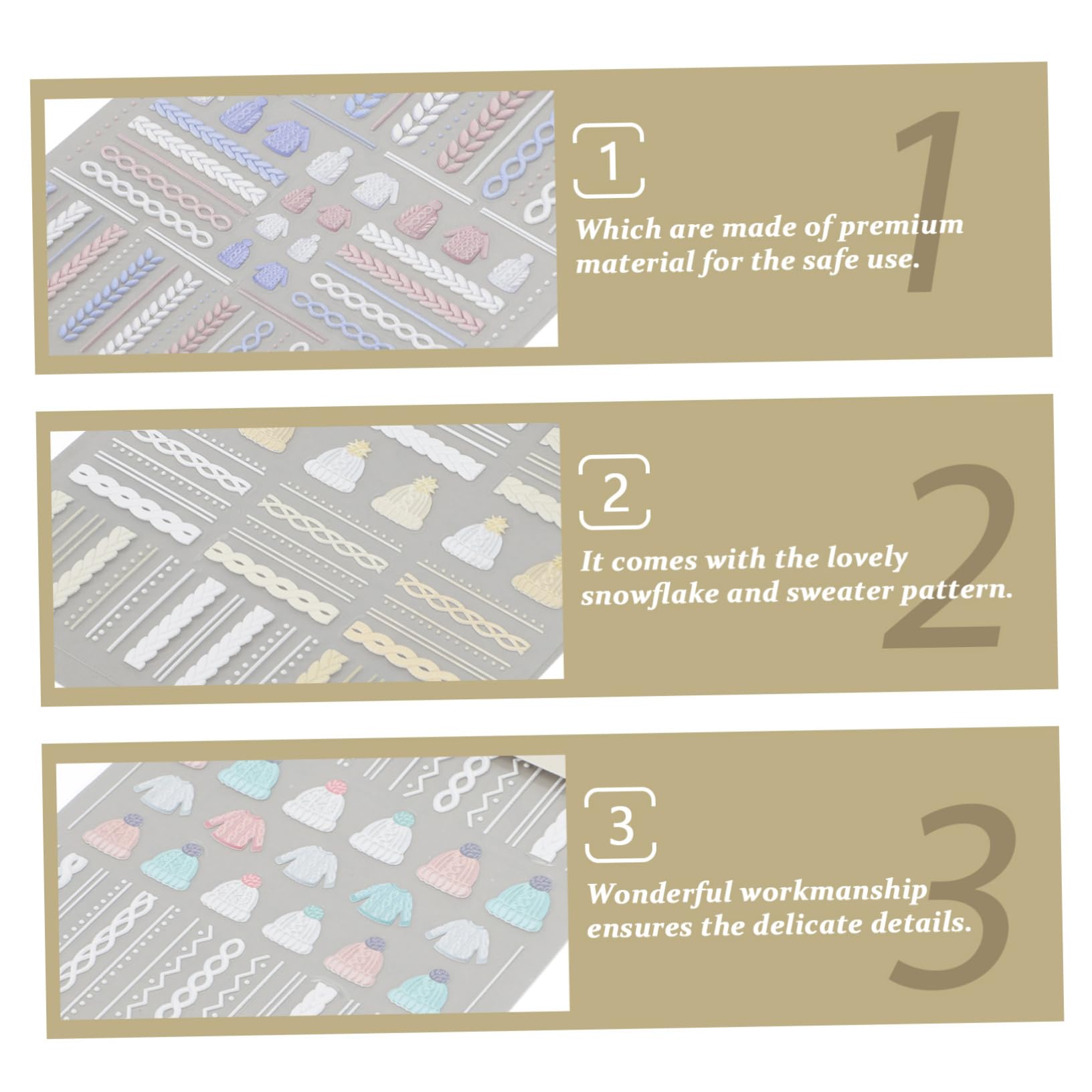 Housoutil 12sets Adesivi Unghie Natalizi Decorazioni Per Nail Art Adesivi Random Per e Unghie