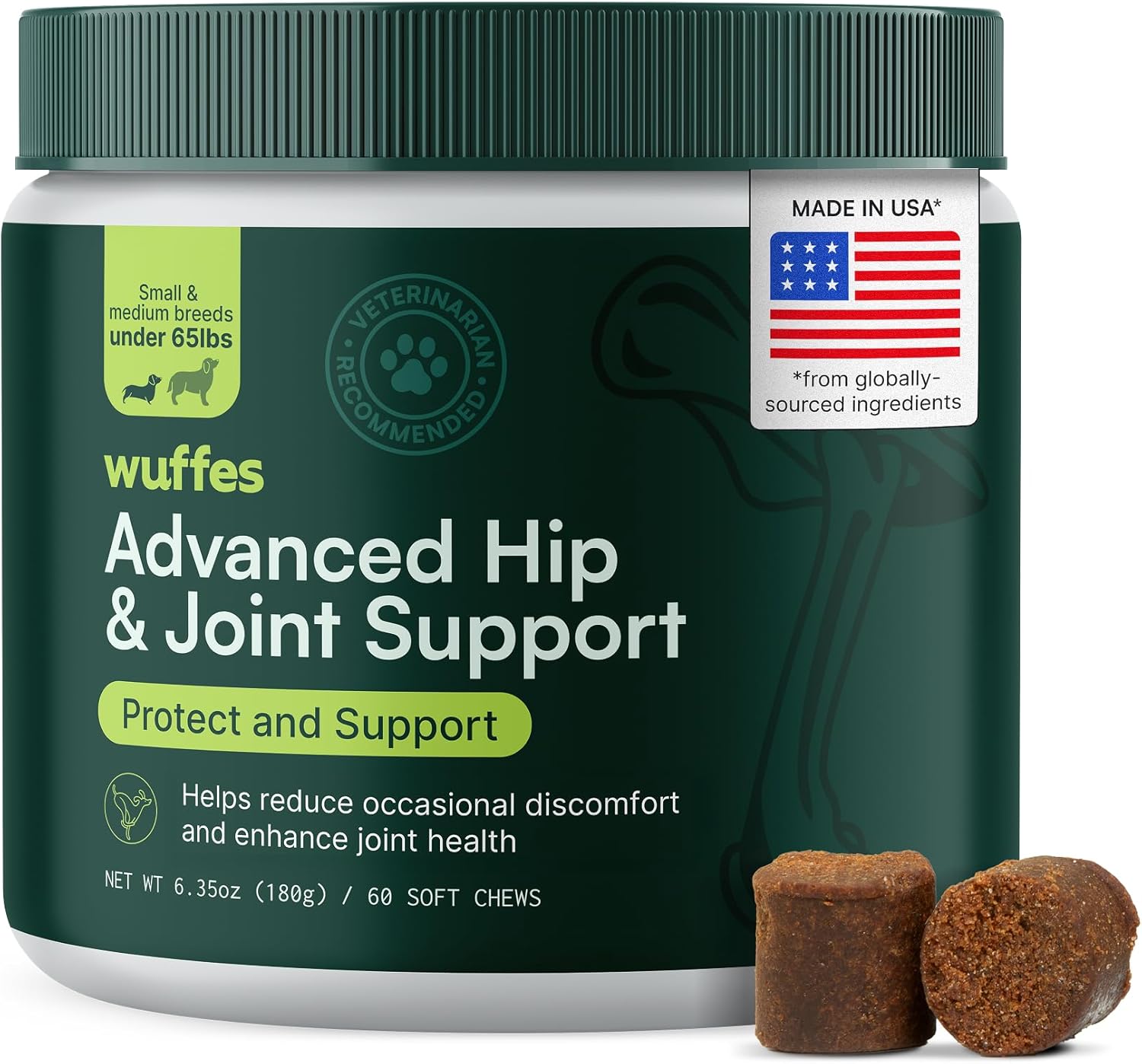 Wuffes Advanced Dog Hip and Joint Supplement with Glucosamine,...