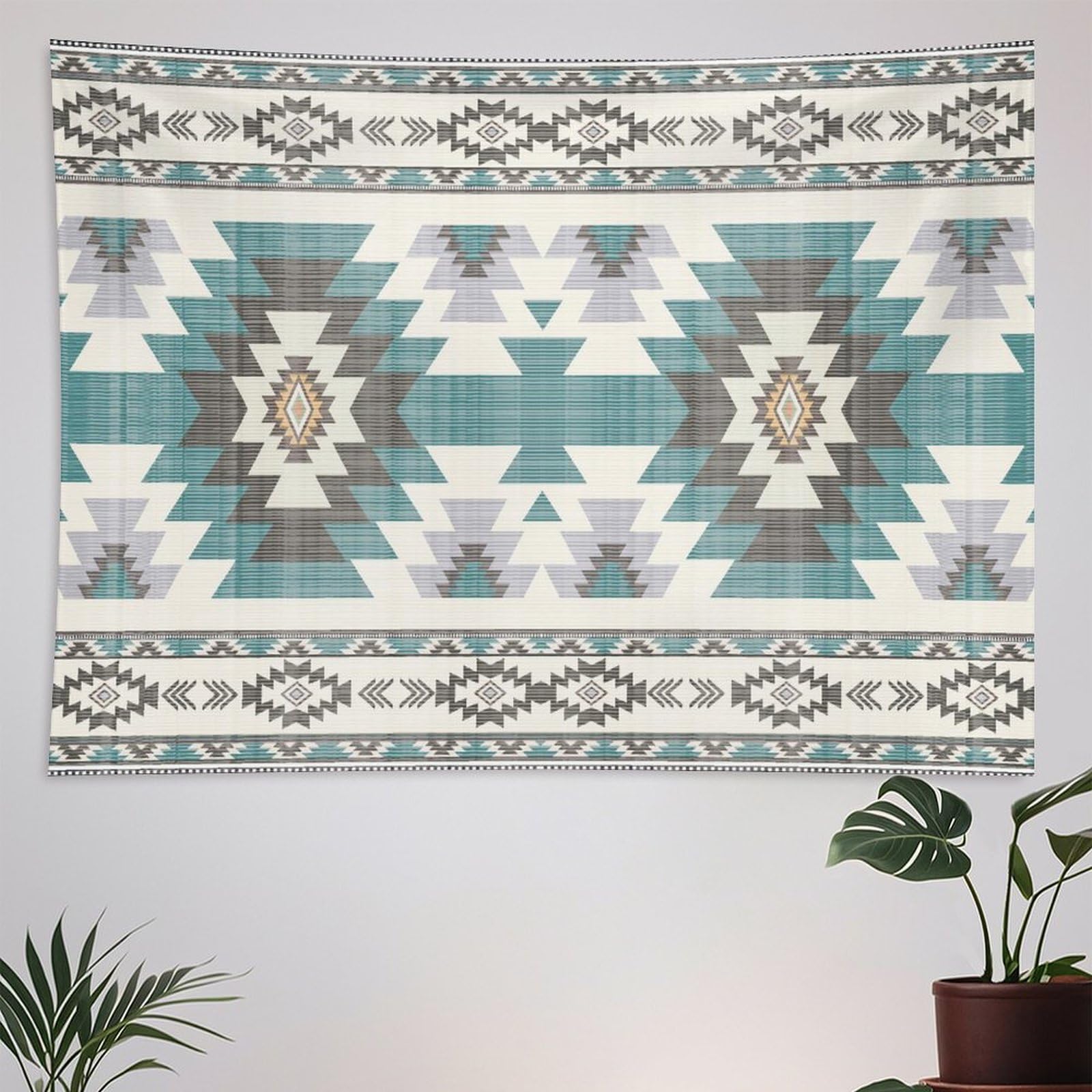 ZhiRain Vintage Aztec Tapestry Wall Hanging Native Western Ethnic Tribal Navajo Abstract Geometric Tapestries Home Decor for Living Room Bedroom
