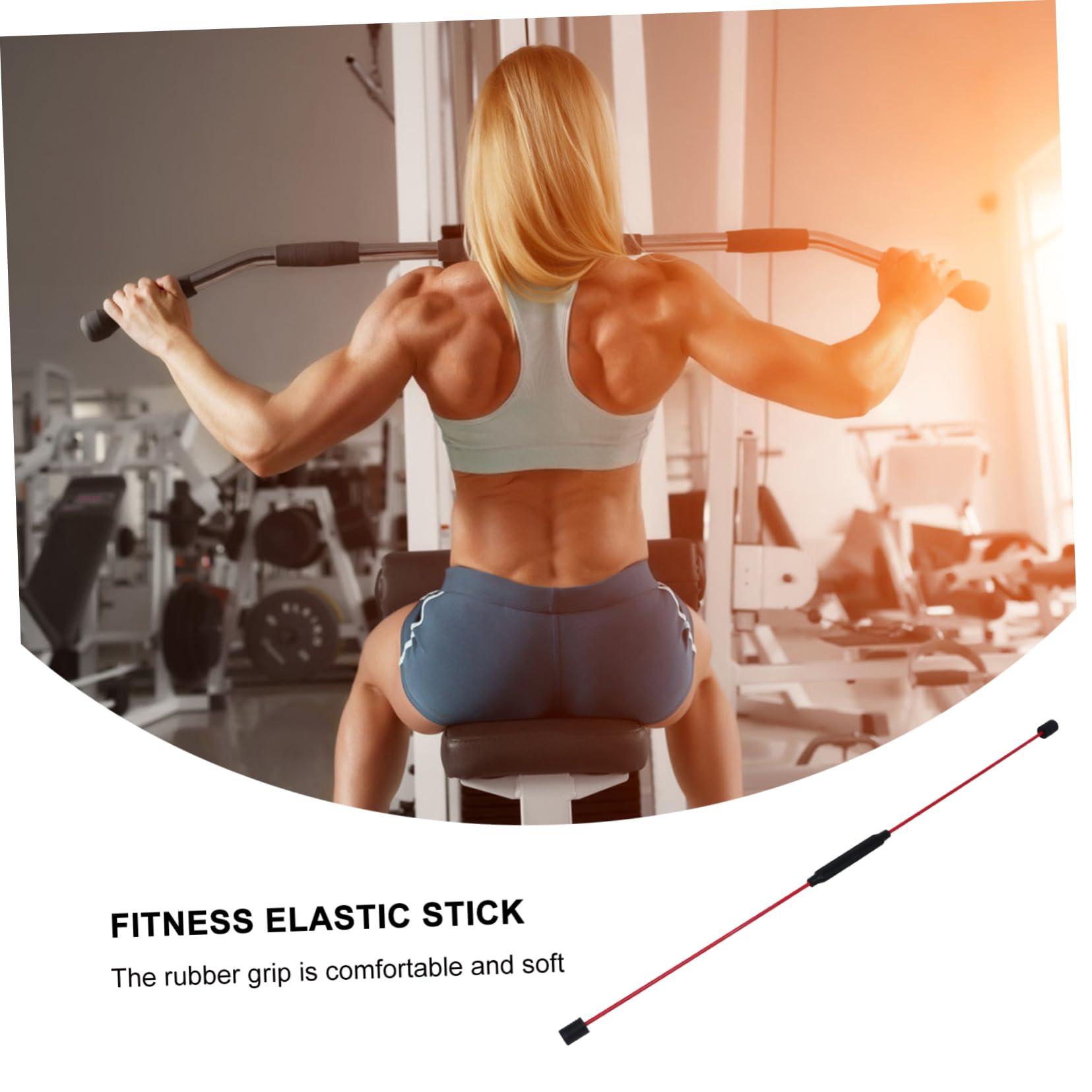 Sosoport Ergonomic Handle Fitness Bar Workout Vibration Stick Home Gym Equipment Bar for Overall Wellness