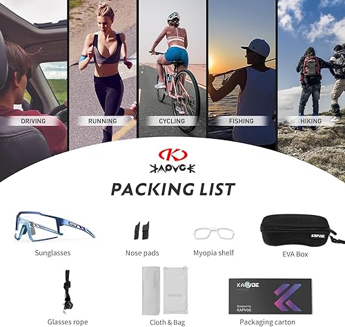 Miniatura 6 de KAPVOE Gafas de ciclismo fotocromáticas MTB transparentes para bicicleta de montaña de transición para hombres y mujeres
