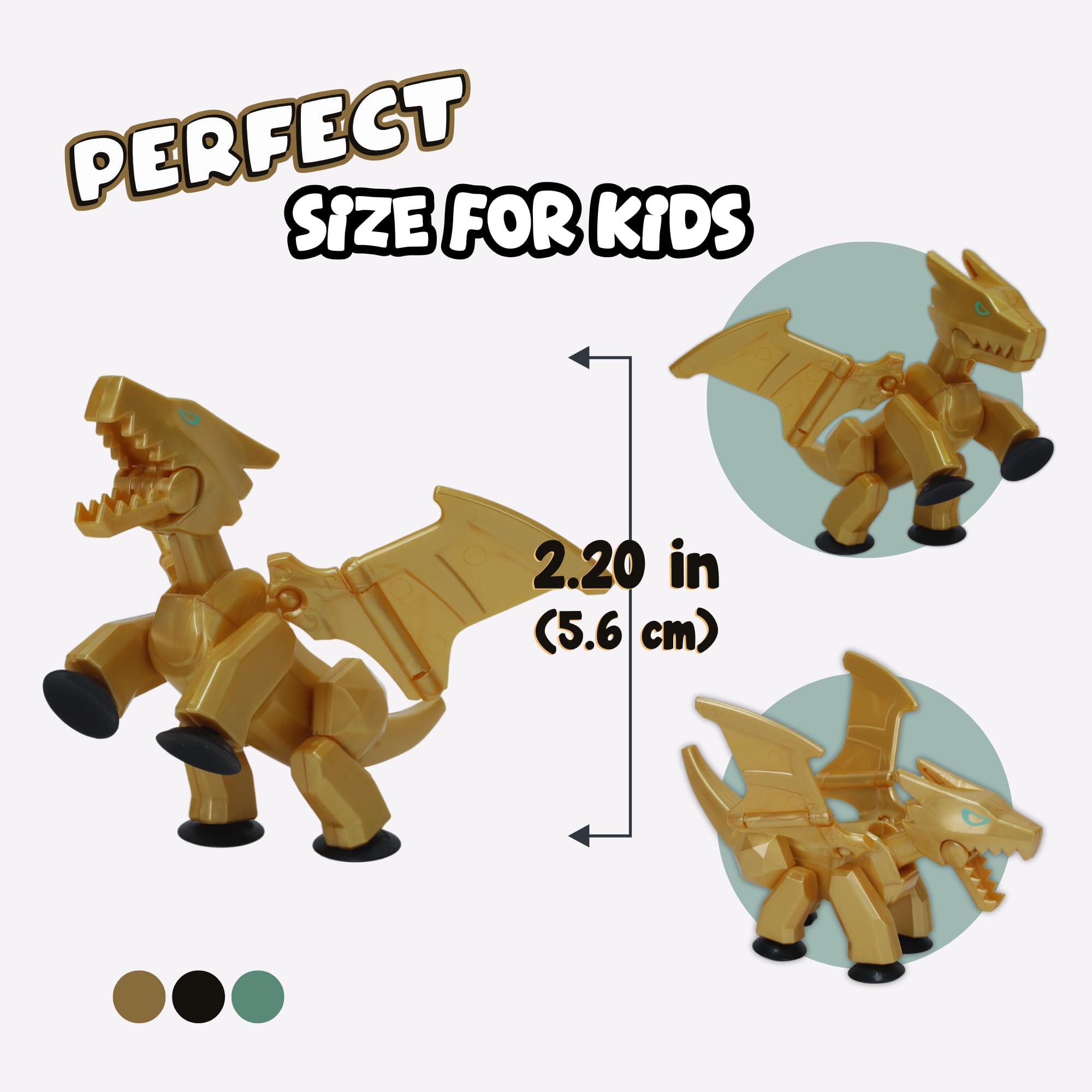 Zing StikBot & Mega Monster Stop-Motion Animation Pack Exclusive Figure, Creative Toy for Kids Age 4+ (Gold + Mint Green) - Image 2