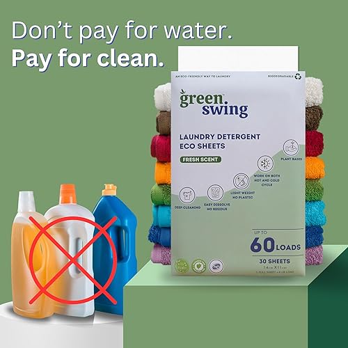 Miniatura 4 de Bajo precio, gran calidad, hojas ecológicas de detergente para ropa, 60 cargas (30 hojas), nueva tecnología sin líquidos, fácil de usar (aroma