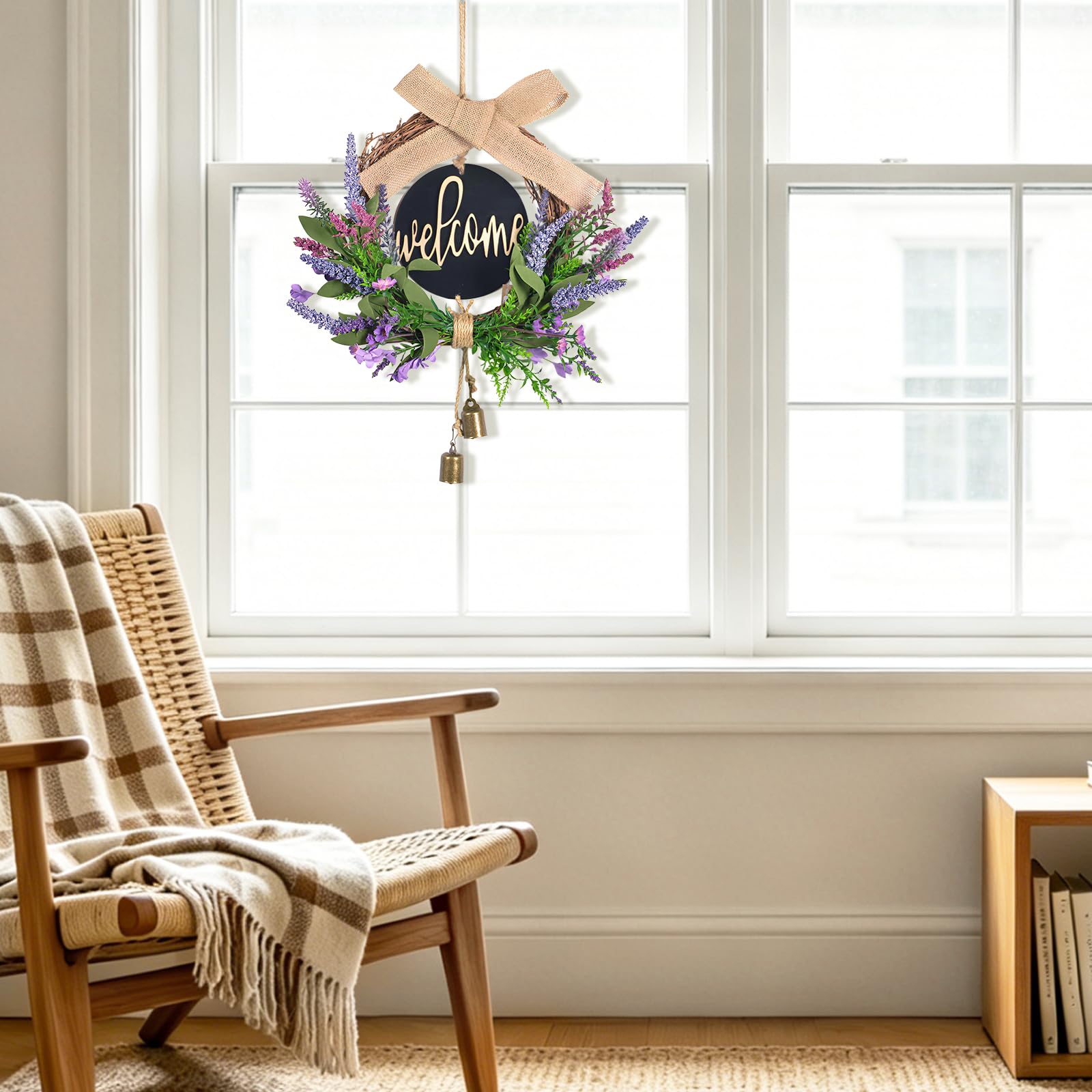 Ghirlanda Primaverile Ghirlanda Porta Ingresso Lavanda Artificiale 45 cm Viola Ghirlanda Primaverile Porta Ingresso Ghirlanda Estate per la Casa Feste porte Matrimoni Stile Country Regalo
