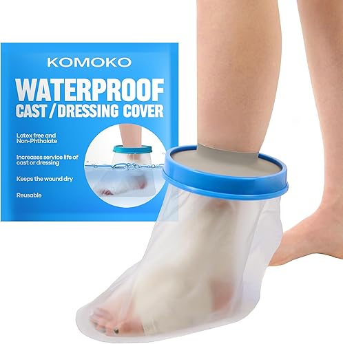 Komoko Fundas de fundición para patas de ducha, cubierta de pierna fundida para ducha, impermeable, reutilizable, mantiene las heridas secas,