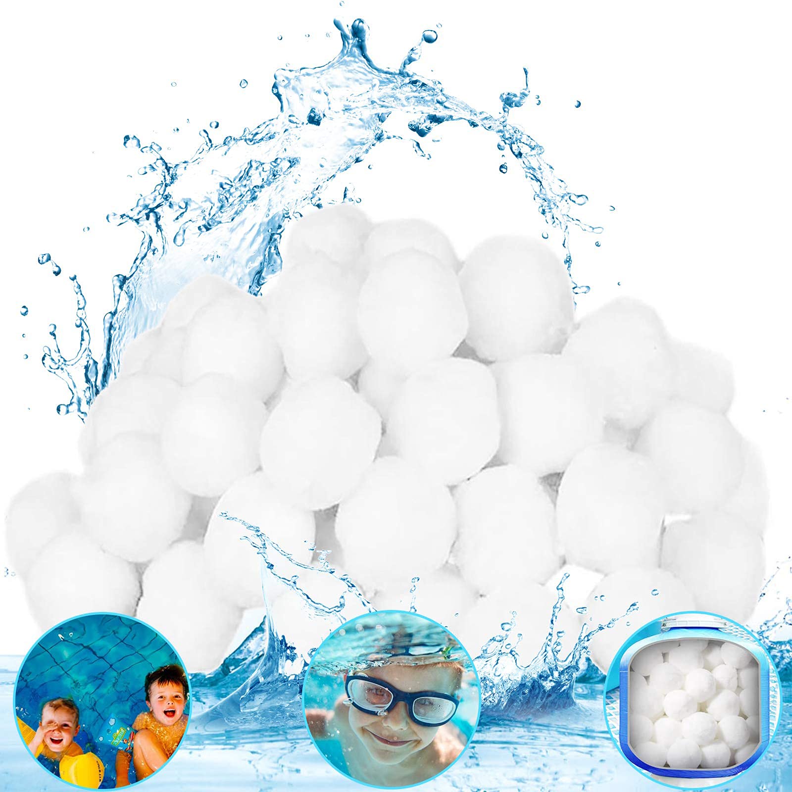GJXJY Sfera Filtrante per Piscina, Filtro Balls Sfere per Filtrazione a Sabbia per Piscine può Essere Riutilizzato Sabbia Filtrante, per Piscina Acquario Vasca Pesci