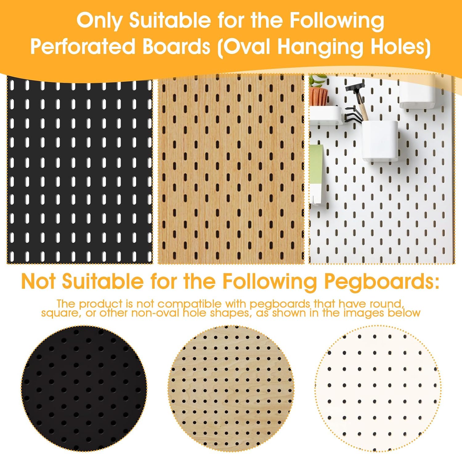 Lemecima 2 Pcs Pegboard Shelves, Solid Wood Wall Shelf with Hooks, Compatible with Skadis Pegboard, Organizer Accessories for Home & Office