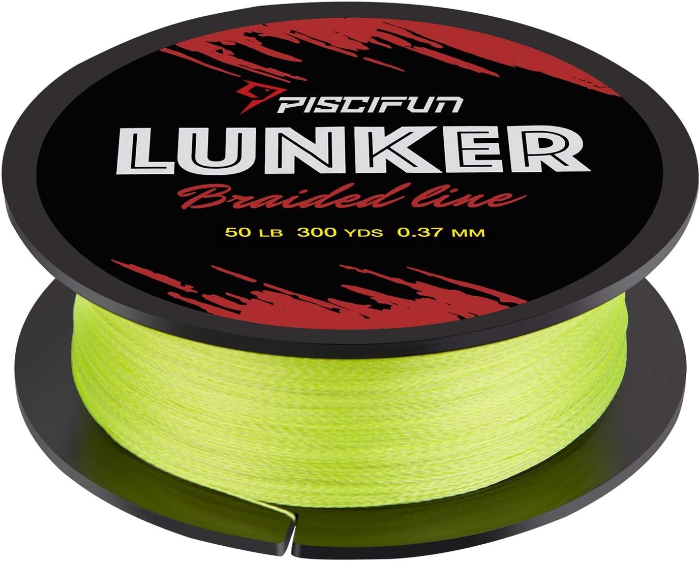 Piscifun Lunker Braided Fishing Line, Zero Stretch Thinner Diameter Line 6lb-80lb, Abrasion Resistant Braided Lines 300yards 547yards