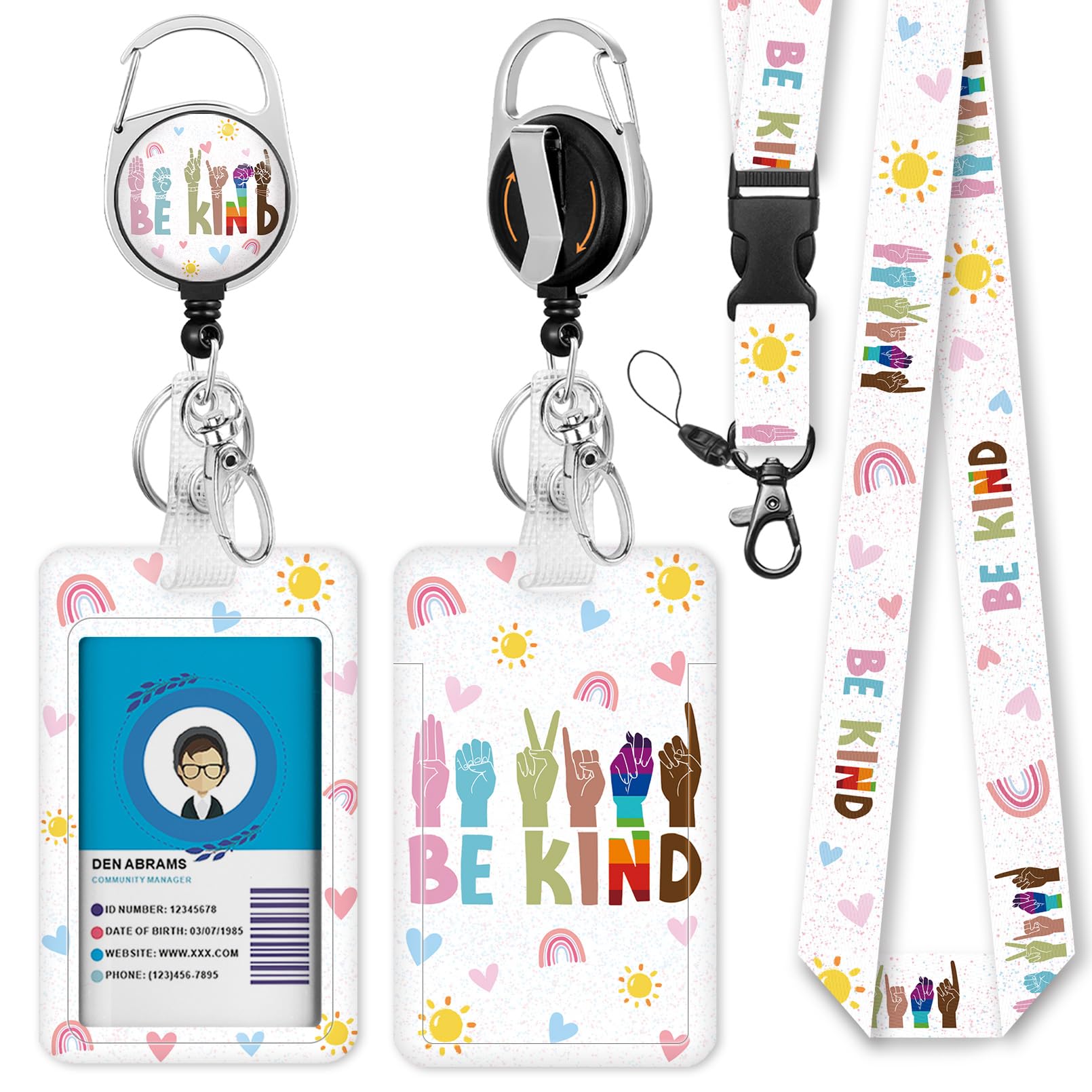 Giancomics Teacher Lanyards for ID Badges, Badge Holder Retractable Reel — image 1