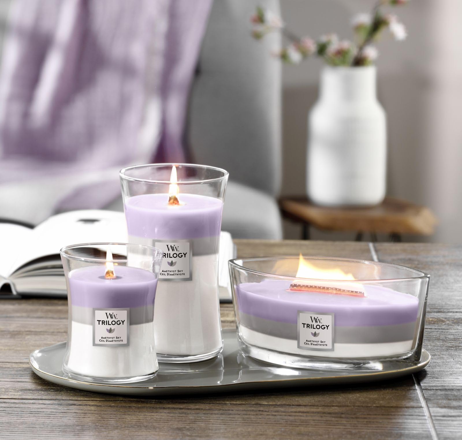 WoodWick Candle Ideal for Unisex Adult, Amethyst, Medium - Image 3