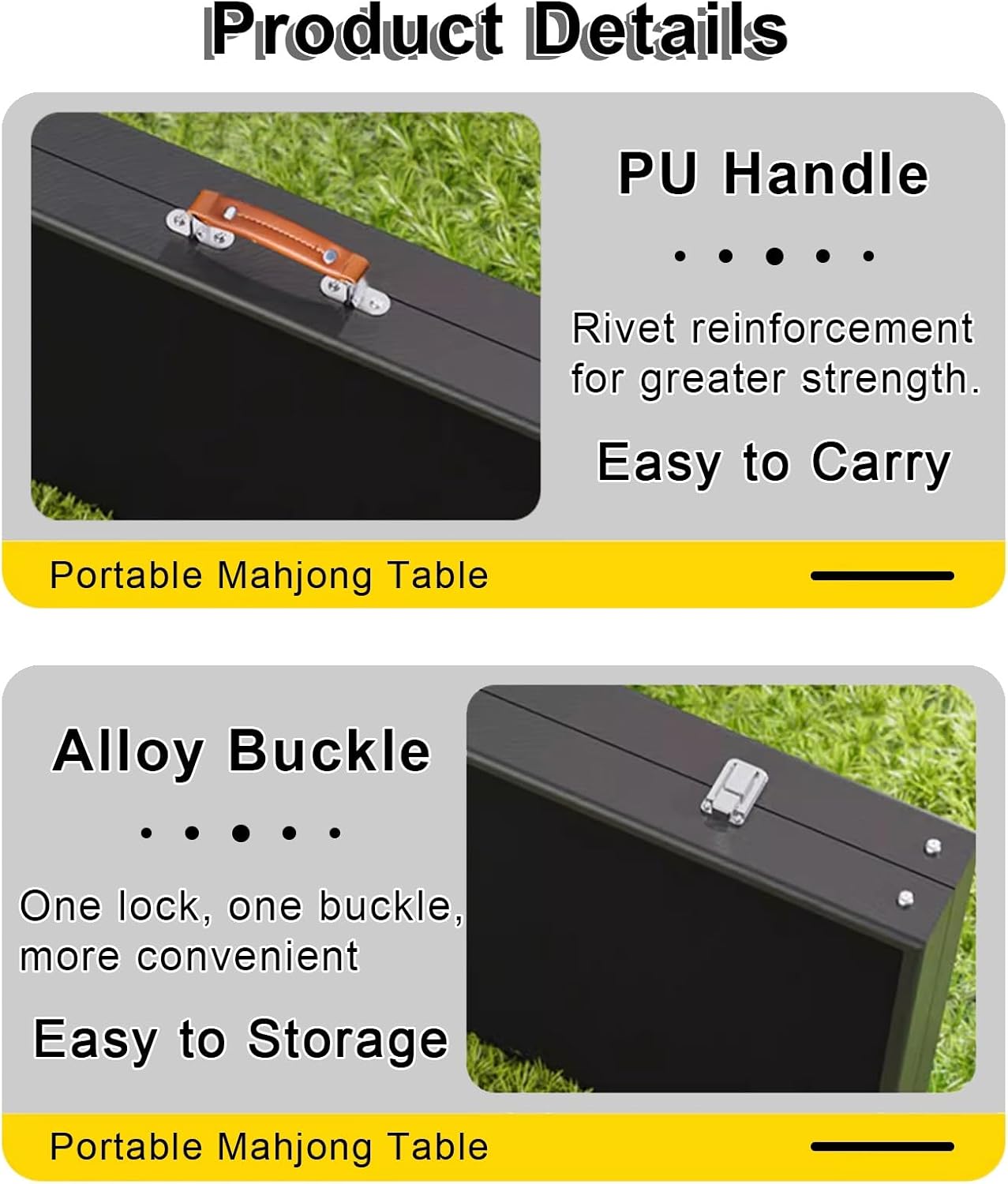Travel Foldable Portable Mahjong Table with Accessory Outdoor Game & Card Desk for Campsites House Party Picnic