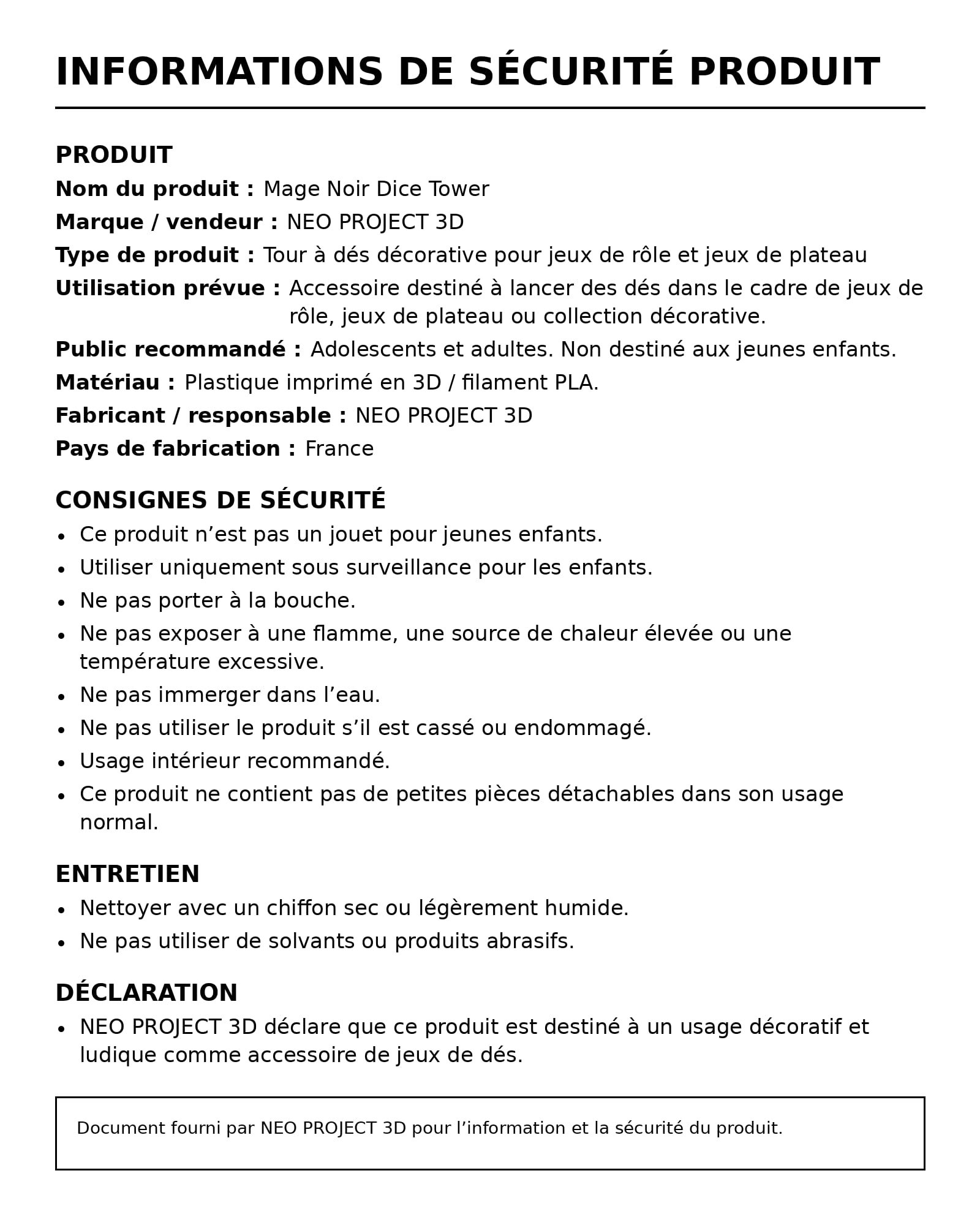 Mage Noir Dice Tower, Tour à Dés avec Invocateur de Tempêtes, 166 mm